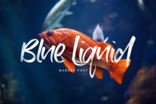 Blue Liquid Font: Handcrafted Script for Makers