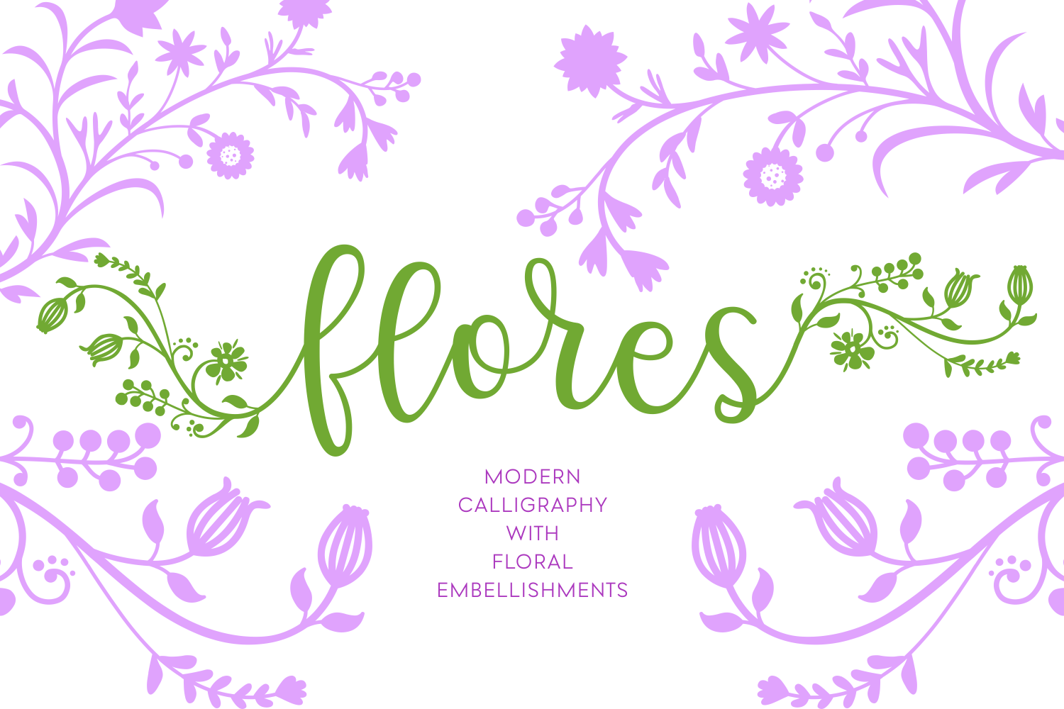 Flores Font: Floral Swashes for Handmade Labels