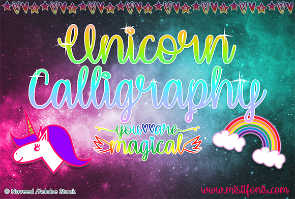 Unicorn Calligraphy Font for Editorial Design